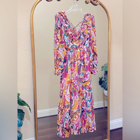 Anthropologie The Marais Printed Chiffon Maxi Dress Size 3X - Picture 4 of 14
